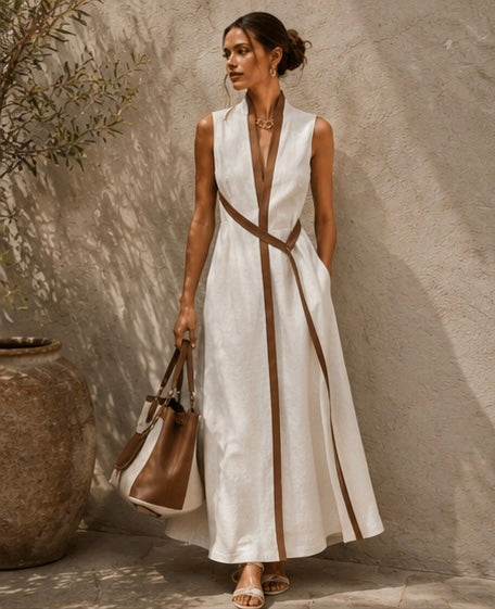 Coastal Sands Trim Midi Dress
