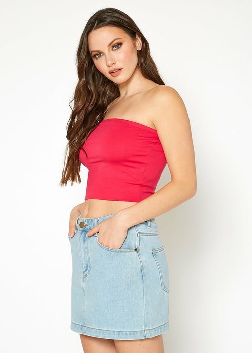 Women's Off Shoulder Cropped Tube Top